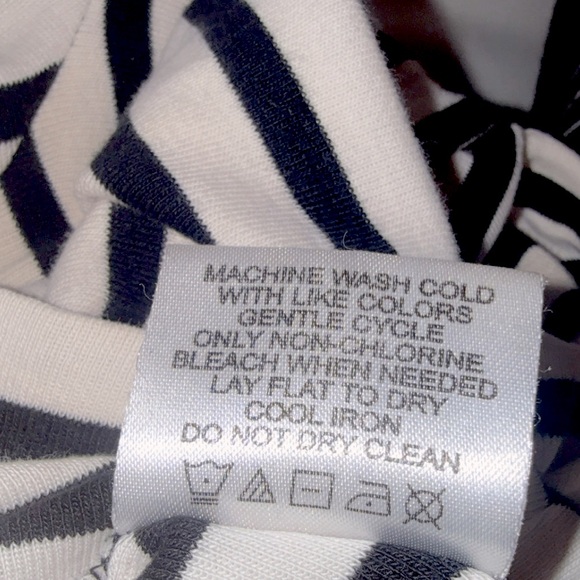 Tory Burch Stripe Turtleneck medium button cuffs long length black cream - Picture 6 of 16